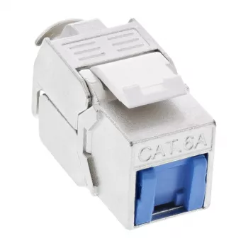 InLine RJ45 Keystone Jack Snap-In-module Cat.6a, met stofkap blauw