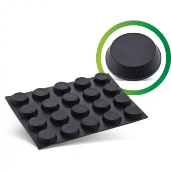 InLine rubbervoetjes 20 stuks verpakking zwart, platte vorm 1,2 cm, rubber, zwart