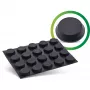 InLine rubbervoetjes 20 stuks verpakking zwart, platte vorm 1,2 cm, rubber, zwart