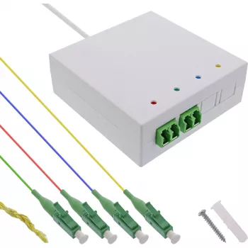 InLine FTTH-aansluitdoos voorgemonteerd 4x LC/APC 9/125µm 10m