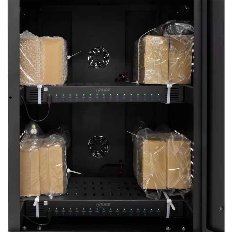 InLine 31516E laadstation-organizer vrijstaand staal zwart