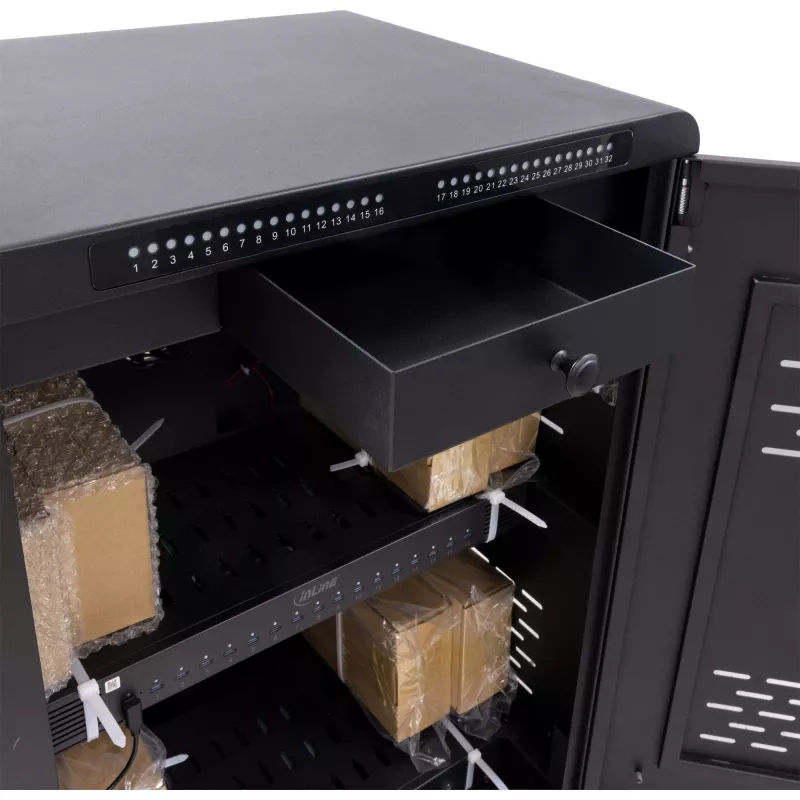 InLine 31516E laadstation-organizer vrijstaand staal zwart