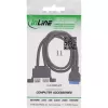 InLine 33390K interne USB 3.2 Gen 1-kabel, moederbord naar 2x USB-A-bus, 0,45m