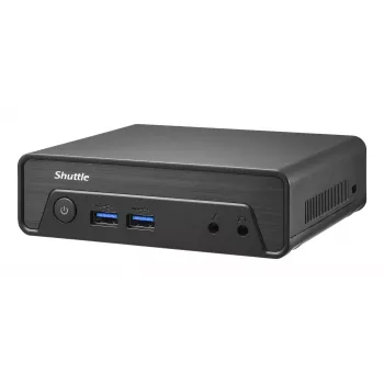 Shuttle nano-pc NE1010XA, Intel N 100, 8 GB DDR4, 250 GB M.2, 1x HDMI, 1x DP, 6x USB, 1x LAN, ventilatorloos, 24/7 continu gebruik, incl. VESA