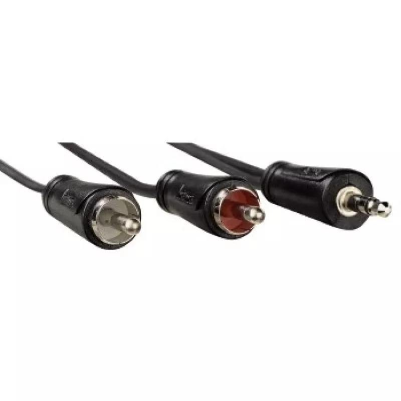 Hama 3,5 mm jackplug naar 2x cinch, 5 m audiokabel 2 x cinch zwart