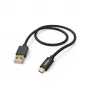 Hama Fabric USB-kabel USB 2.0 1,5 m USB-A micro-USB-B zwart