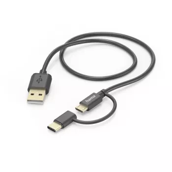 Hama 00201533 USB-kabel USB 2.0 1 m USB-A micro-USB-B zwart