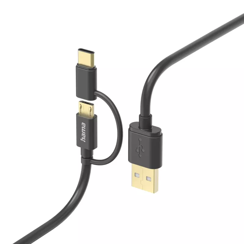 Hama 00201533 USB-kabel USB 2.0 1 m USB-A micro-USB-B zwart