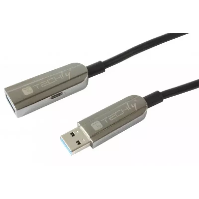 Techly ICOC U3AMF-HY-020 USB-kabel USB 3.2 Gen 1 (3.1 Gen 1) 20 m USB A zwart