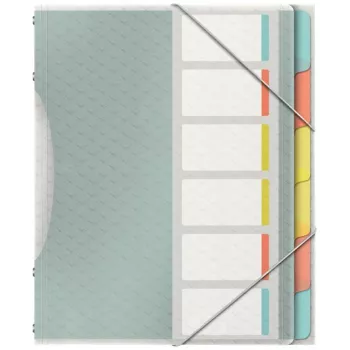 Esselte Colour'Breeze tabblad met 6 tabs, veelkleurig, polypropyleen (PP), 266 mm, 20 mm, 240 g, 1 stuks
