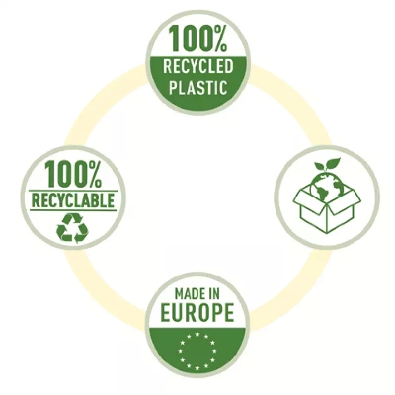 Esselte Recycle Pocket A5, 150 x 210 mm (A5), transparant, polypropyleen (PP), liggend/staand, boven, 0,07 mm