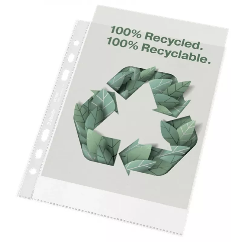 Esselte Recycle Pocket A5, 150 x 210 mm (A5), transparant, polypropyleen (PP), liggend/staand, boven, 0,07 mm