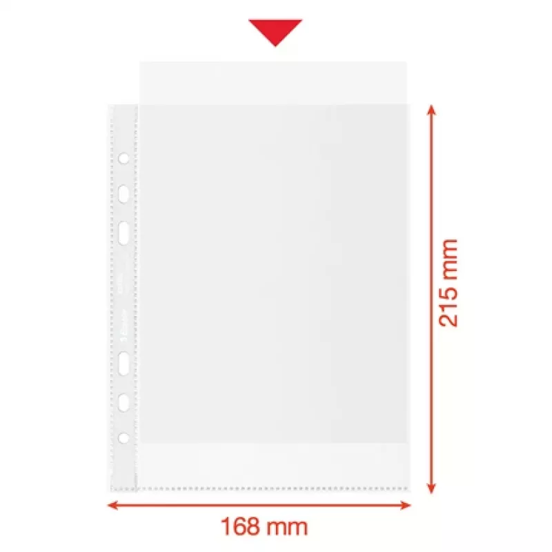 Esselte Recycle Pocket A5, 150 x 210 mm (A5), transparant, polypropyleen (PP), liggend/staand, boven, 0,07 mm