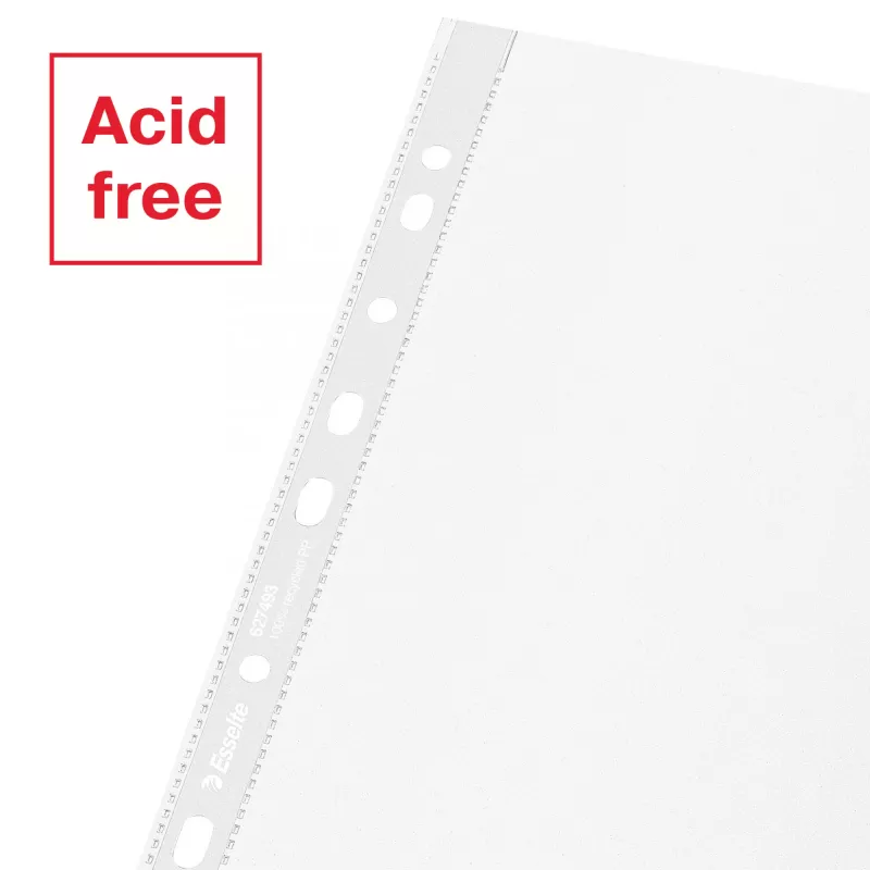 Esselte Recycle Pocket A4, 210 x 297 mm (A4), transparant, polypropyleen (PP), staand, boven, 0,07 mm