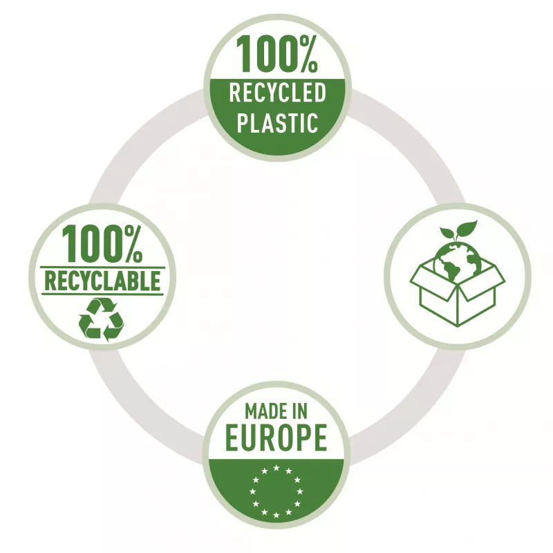 Esselte Recycle Pocket A4, 210 x 297 mm (A4), transparant, polypropyleen (PP), staand, boven, 0,07 mm