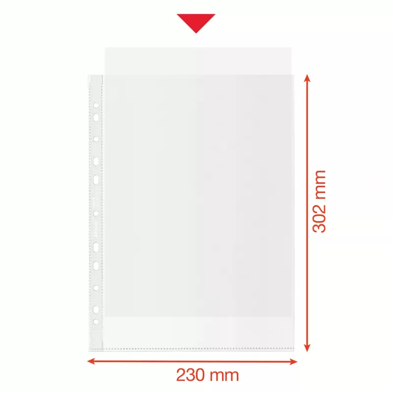 Esselte Recycle Pocket A4, 210 x 297 mm (A4), transparant, polypropyleen (PP), staand, boven, 0,07 mm