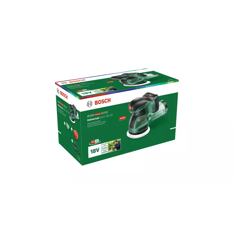 Bosch UniversalOrbit 18V-20 (BareTool), excenterschuurmachine, orbitaal, groen, Duitsland, accu, 18 V