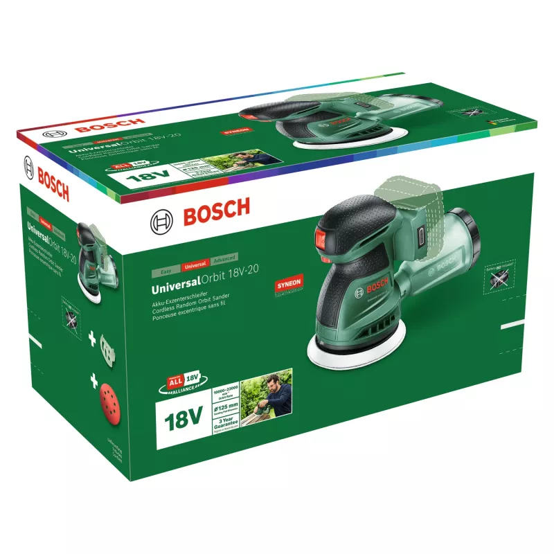 Bosch UniversalOrbit 18V-20 (BareTool), excenterschuurmachine, orbitaal, groen, Duitsland, accu, 18 V