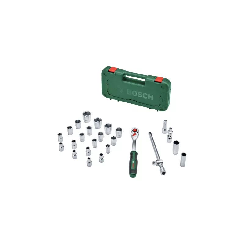 Bosch 1600A02Z9F 1/2 in ratel- en dopsleutelset, 25 st., groen
