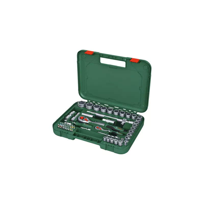 Bosch 1600A02Z9G 1/2 + 1/4 ratel- en dopsleutelset, 56 st., groen