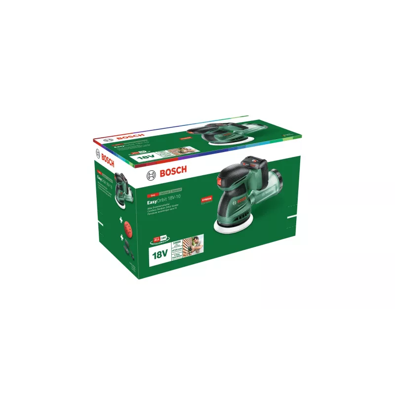 Bosch EasyOrbit 18V-10 excenterschuurmachine 23000 OPM zwart, groen