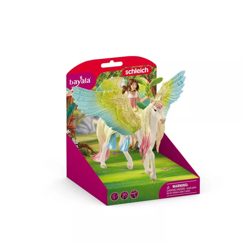schleich fee Surah met glitter-pegasus, minipop, vrouwelijk, 5 jaar, 180 mm, veelkleurig