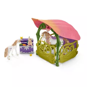 schleich BAYALA glinsterend bloemenhuis met eenhoorns, meer en stal