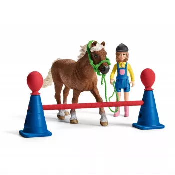 schleich pony-agilitytraining, agility, boerderijdieren/boerderijspeelgoed, 3 jaar, veelkleurig, kunststof