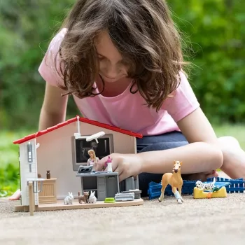 schleich dierenartspraktijk met dieren, boerderij, boerderijdieren / boerderijspeelgoed, 3 jaar, veelkleurig