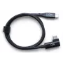 Ochno USB-C naar USB-C haakse kabel, 0,7 m, zwart