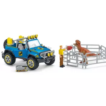schleich Dinosaurs terreinwagen met dino-buitenpost