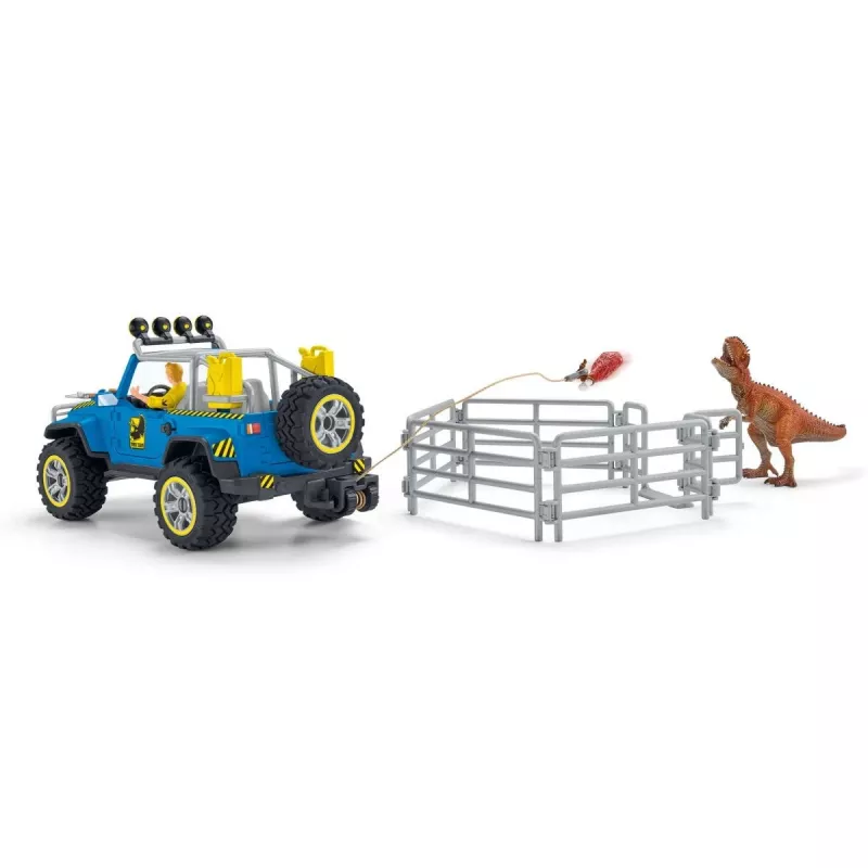 schleich Dinosaurs terreinwagen met dino-buitenpost