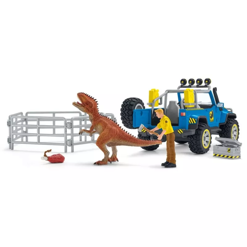 schleich Dinosaurs terreinwagen met dino-buitenpost