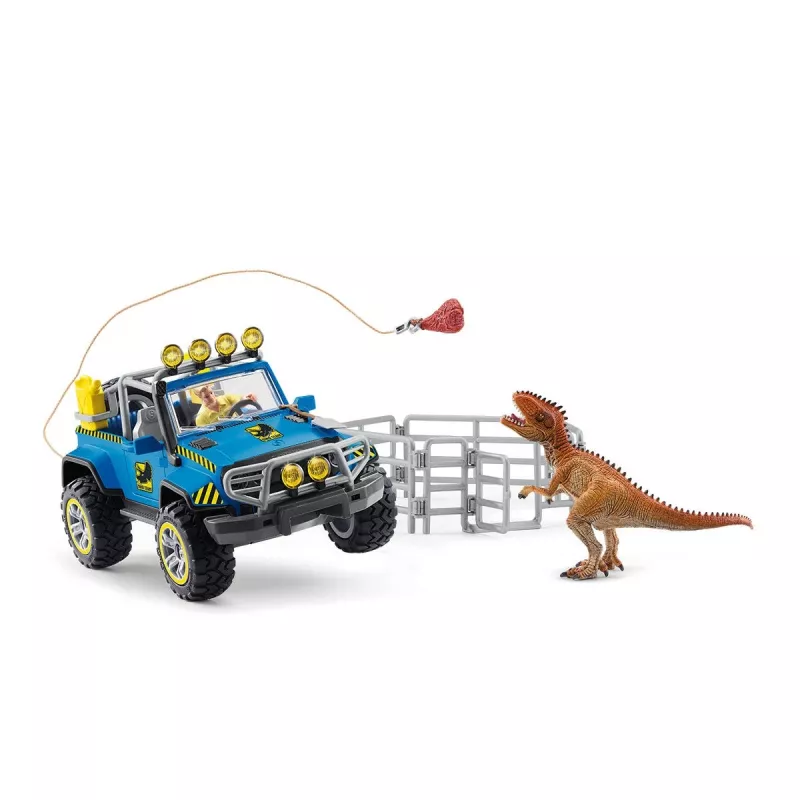 schleich Dinosaurs terreinwagen met dino-buitenpost