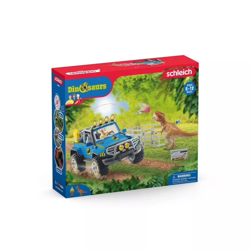 schleich Dinosaurs terreinwagen met dino-buitenpost