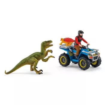 spelset Schleich Dinosaurs quad vlucht voor de Velociraptor