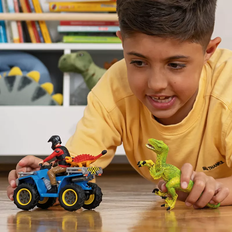 spelset Schleich Dinosaurs quad vlucht voor de Velociraptor