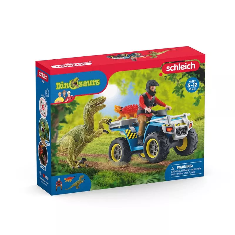 spelset Schleich Dinosaurs quad vlucht voor de Velociraptor
