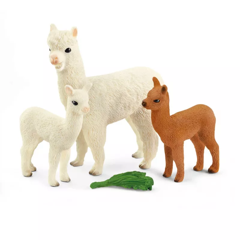 schleich WILD LIFE alpacaset, 3 jaar, Wild Life, bruin, groen, wit, 3 stuks