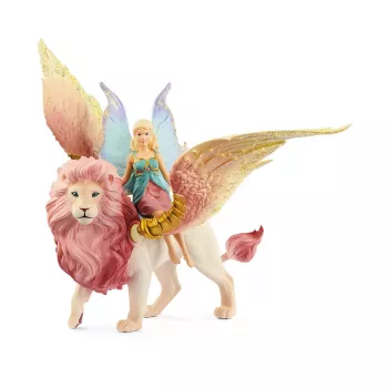 figuur Schleich BAYALA fee vliegend op gevleugelde leeuw