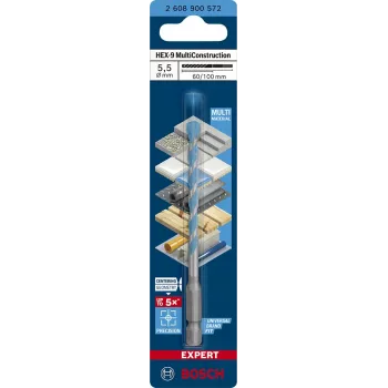 MultiConstruction boor Bosch EXPERT HEX‑92608900572 5,5 mm diameter, 60 mm lengte