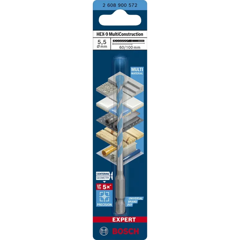 MultiConstruction boor Bosch EXPERT HEX‑92608900572 5,5 mm diameter, 60 mm lengte