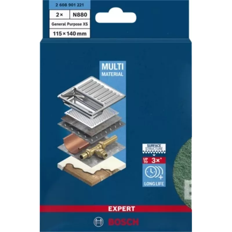 Bosch 2 608 901 221 handmatig schuurtoebehoren schuurpad zeer fijne korrel 2 stuks