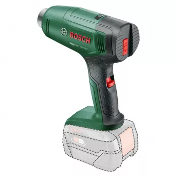 Heteluchtpistool Bosch EasyHeat 18V-500 — draadloos, 72 W, 4-Ah-accu, 350–450 °C, pistoolgreep, groen