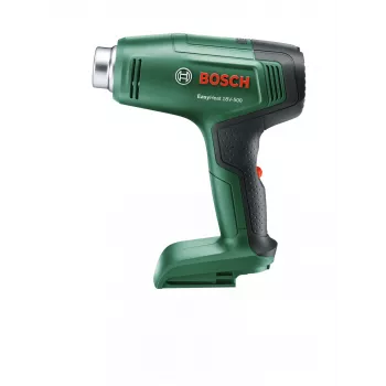 Heteluchtpistool Bosch EasyHeat 18V-500 — draadloos, 72 W, 4-Ah-accu, 350–450 °C, pistoolgreep, groen