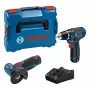 Bosch GSR 12V-15 + GWS 12V-76 + 2 accu's 2 Ah + GAL 12V-40 (L) Professional accu-gereedschapsset
