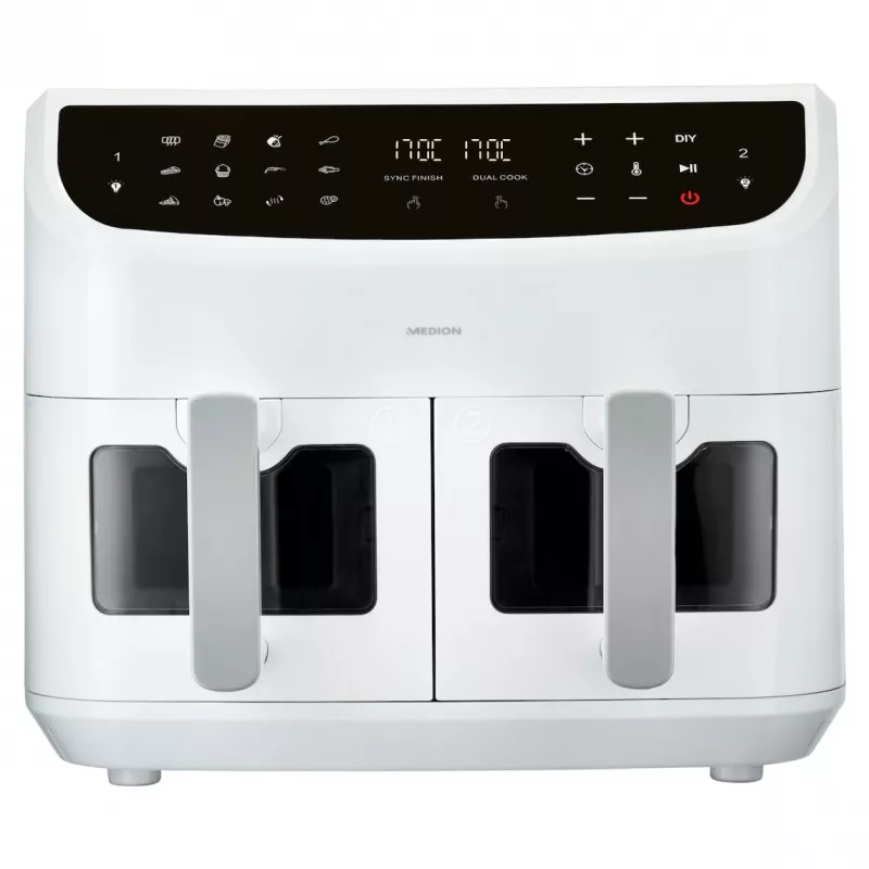 MEDION LIFE P20 Double 8.7 L 2600 W heteluchtfriteuse wit