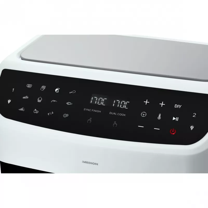 MEDION LIFE P20 Double 8.7 L 2600 W heteluchtfriteuse wit