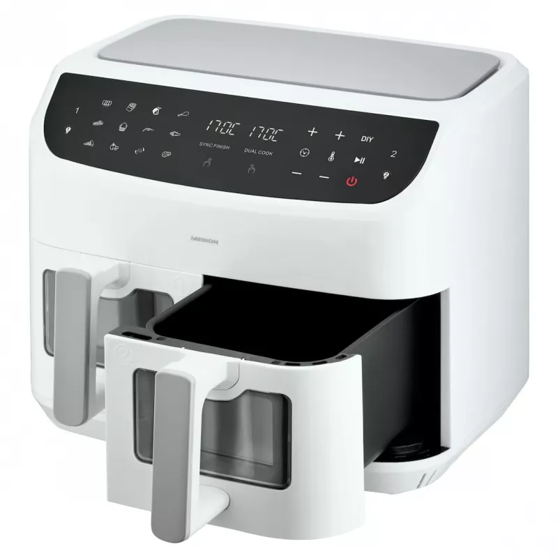 MEDION LIFE P20 Double 8.7 L 2600 W heteluchtfriteuse wit