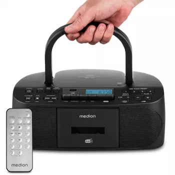 Persoonlijke radio MEDION 50079328 — DAB+/FM/PLL-tuner, 6W RMS, lcd, Bluetooth 10m, 3,5-mm-aansluiting